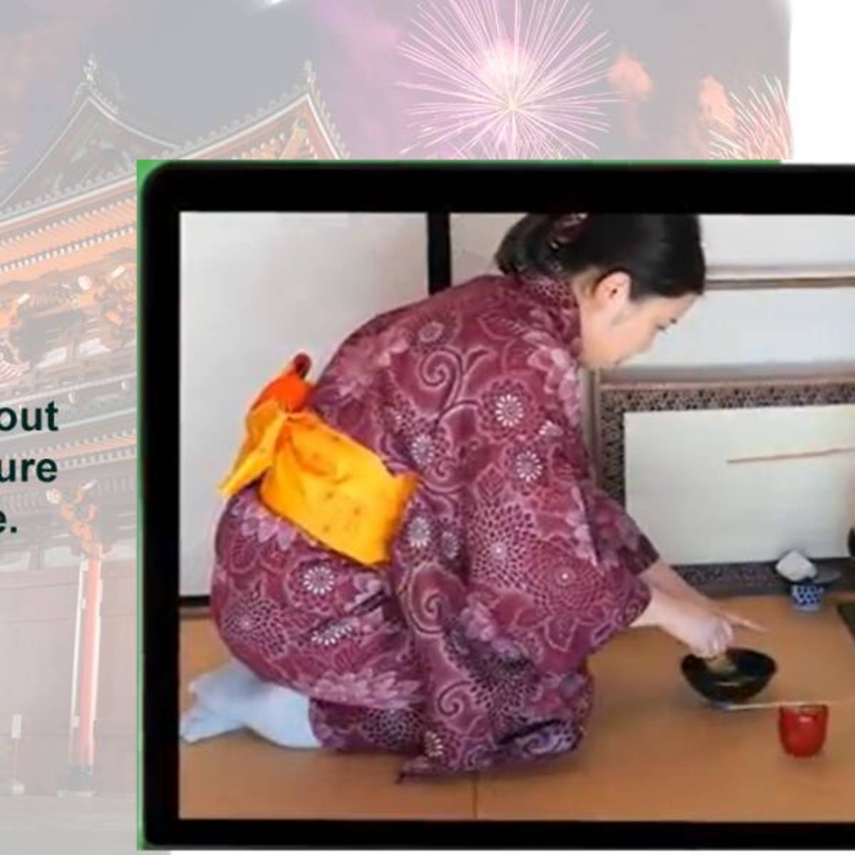Sensei during a tea ceremony session