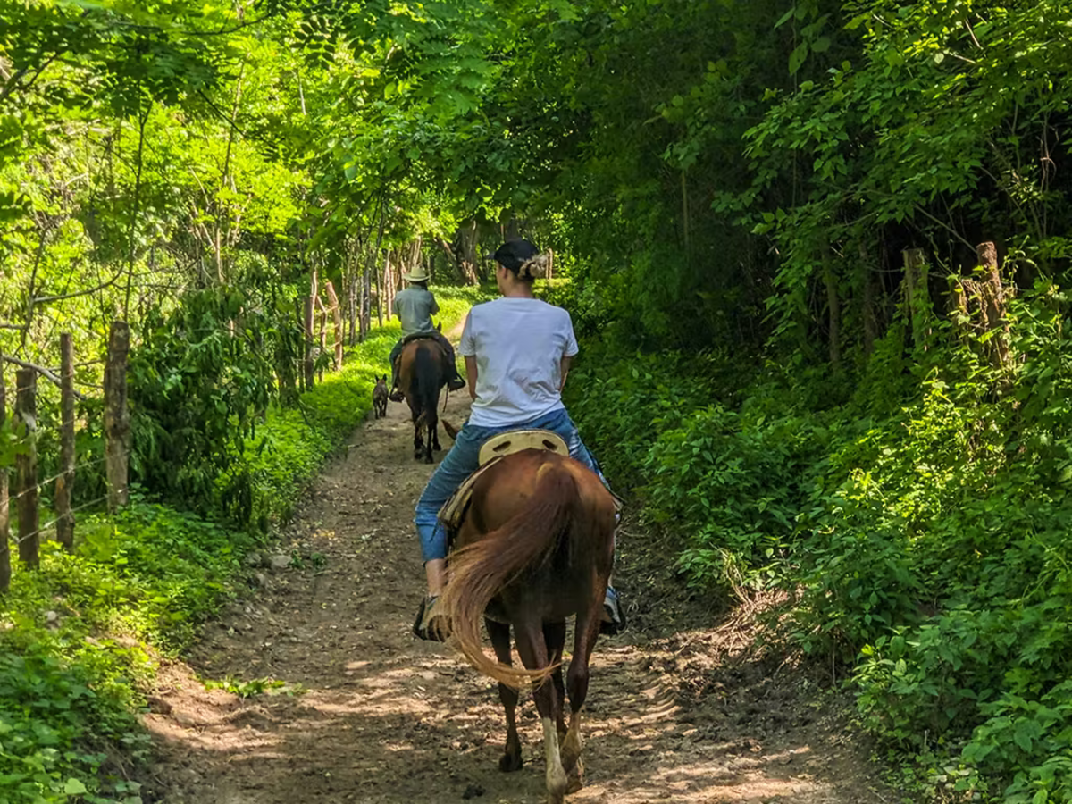 Woman Riding a Horse in Mexico