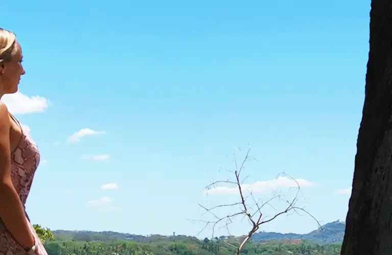 a girl on a beach in Costa Rica