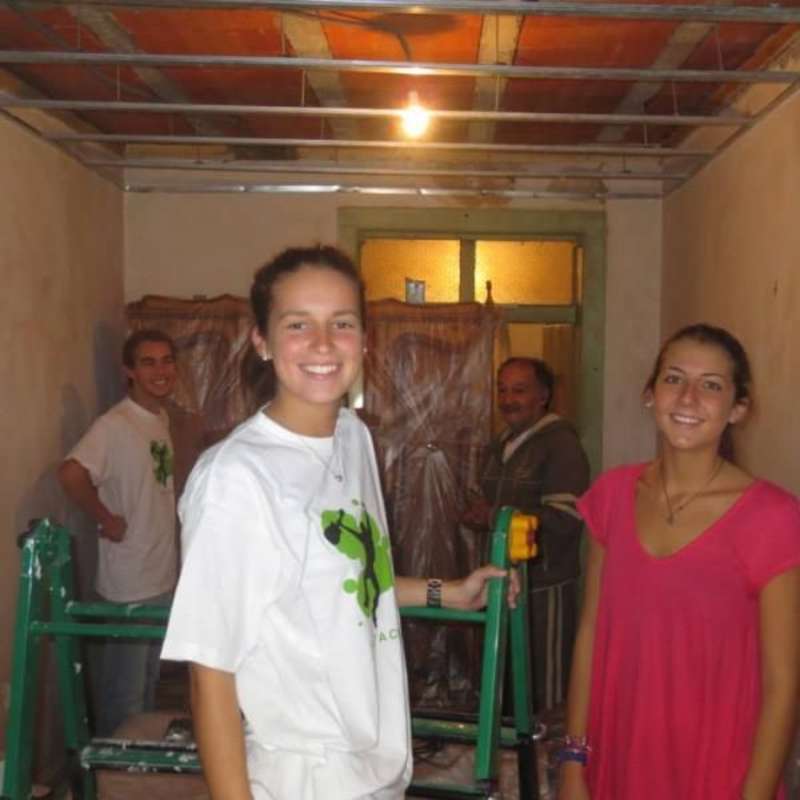 volunteers renovating a flat