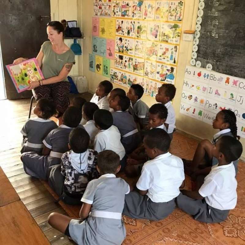 Women and children commune