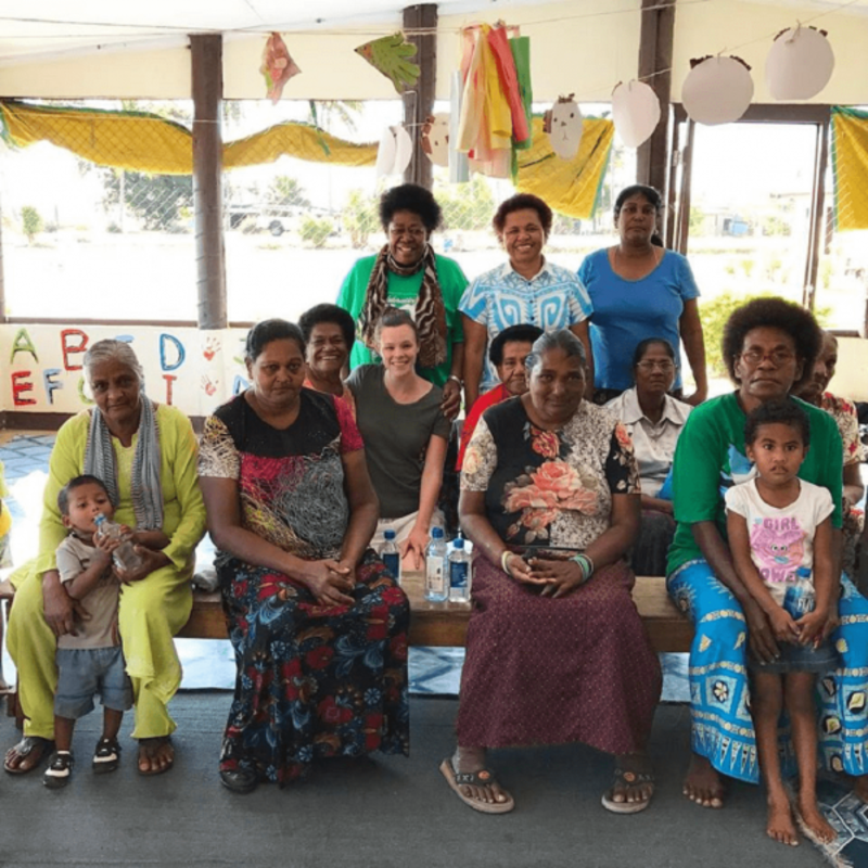 Women and children commune