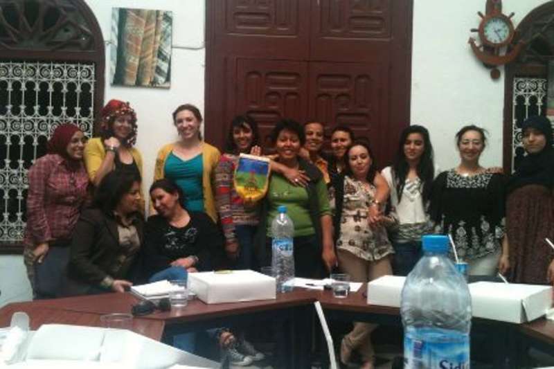 Participants having a group picture.