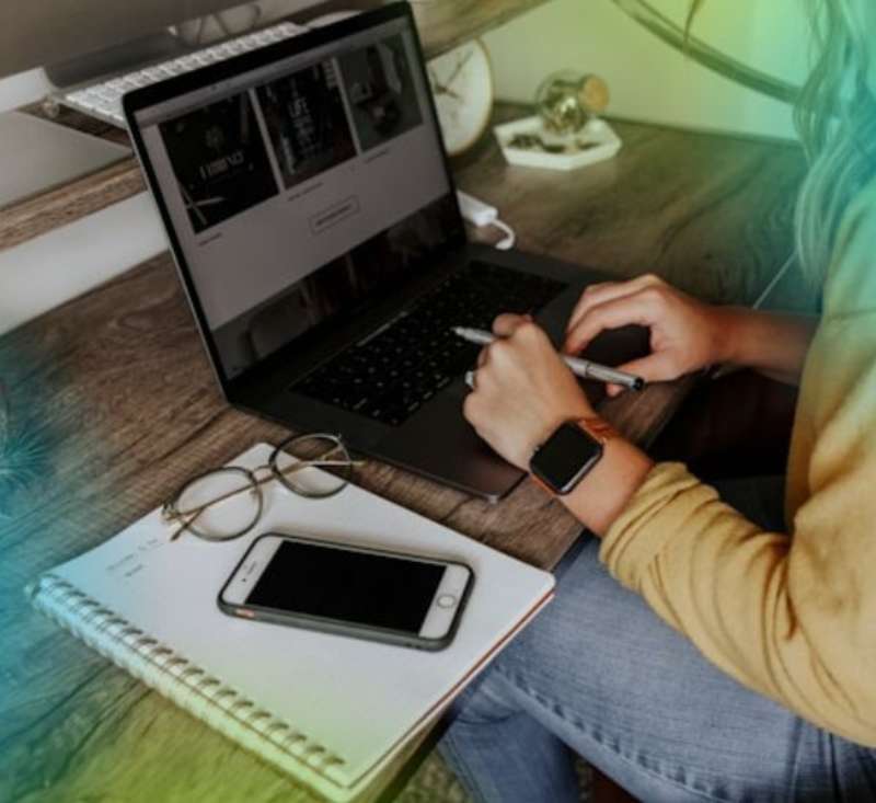 A remote intern working