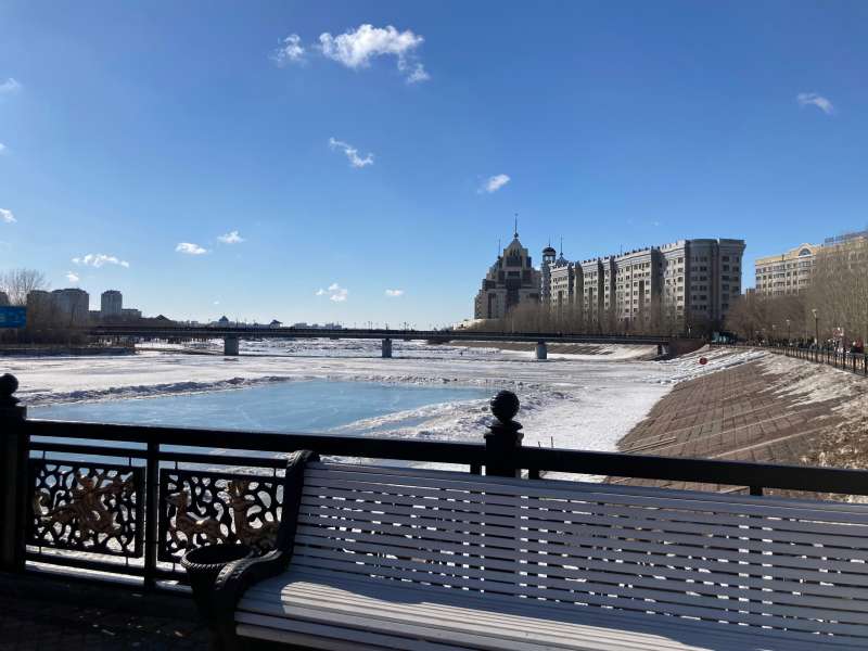 A snowy river