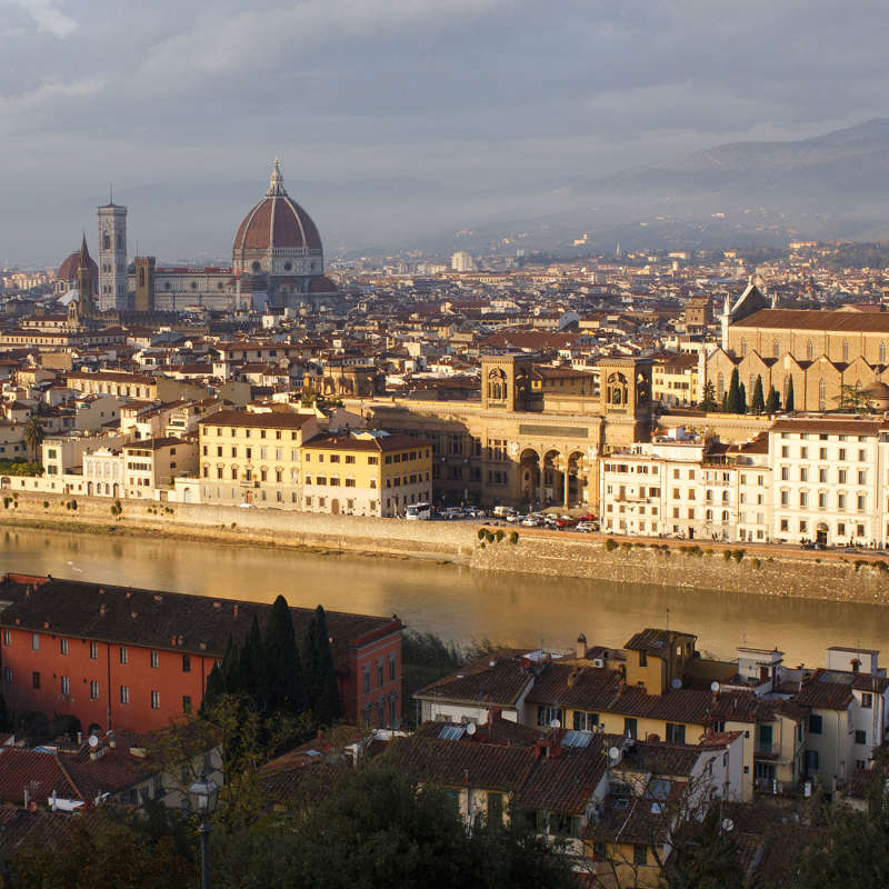 A view of the Duomo and Florence from across the river.
