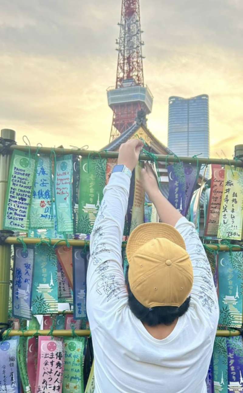 Adding a personal note with the Tokyo Tower in background