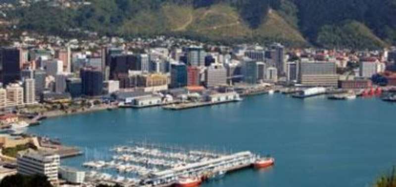 Aerial view of Wellington City, New Zealand.