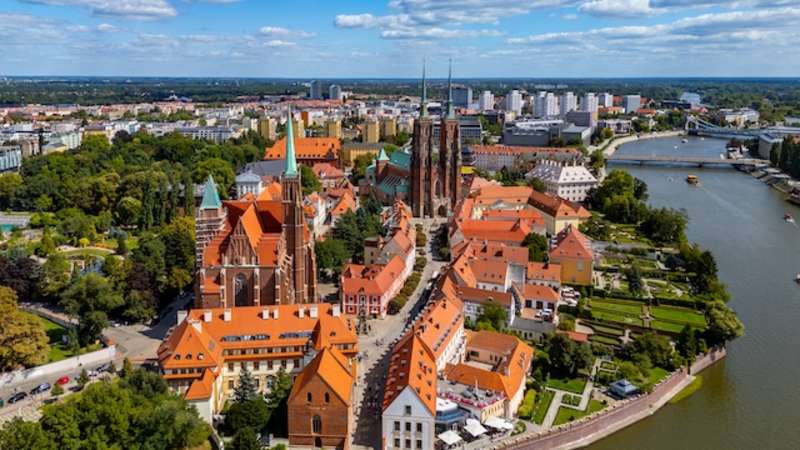 Aerial view of Wroclaw