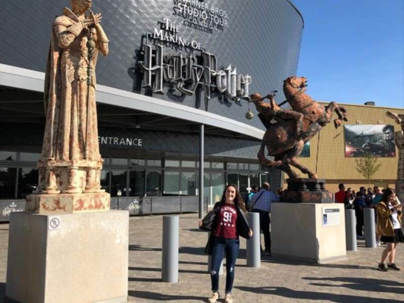 AIFS Abroad participant at Harry Potter Studios in London, England