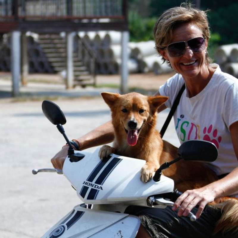 Hanli with Rescue Paws resident dog Minky