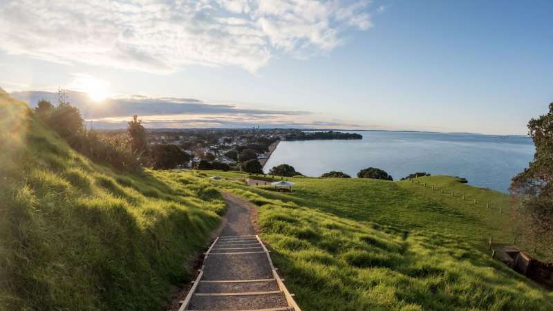 Auckland sunset park path