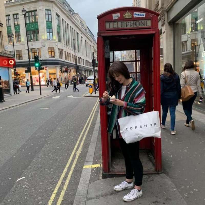 WE Intern with phone booth