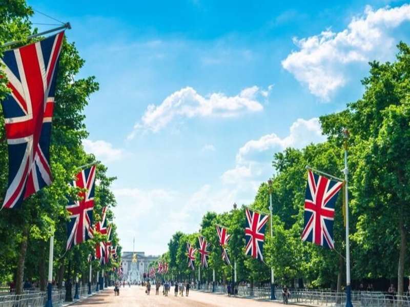 British flags in London park