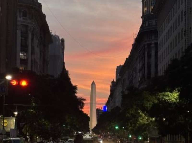 Buenos Aires Plaza de Mayo looking out over el Obelisk.