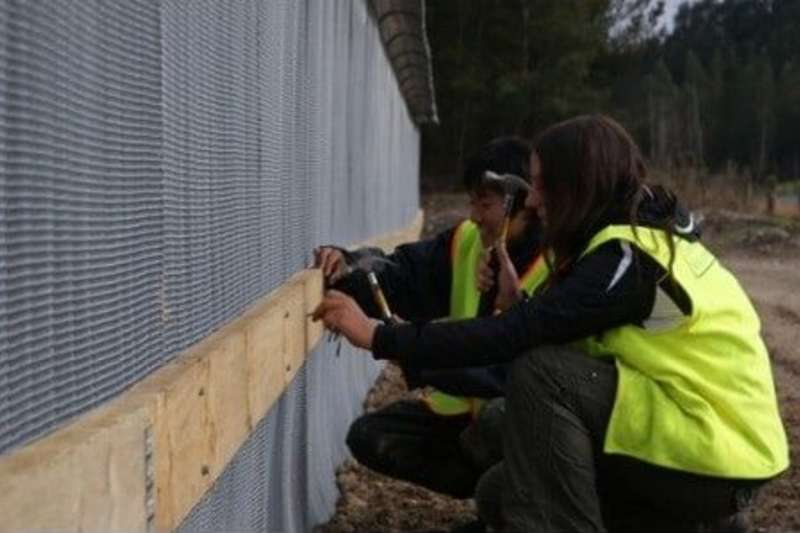 Building fence Environmental Conservation in South Island in New Zealand