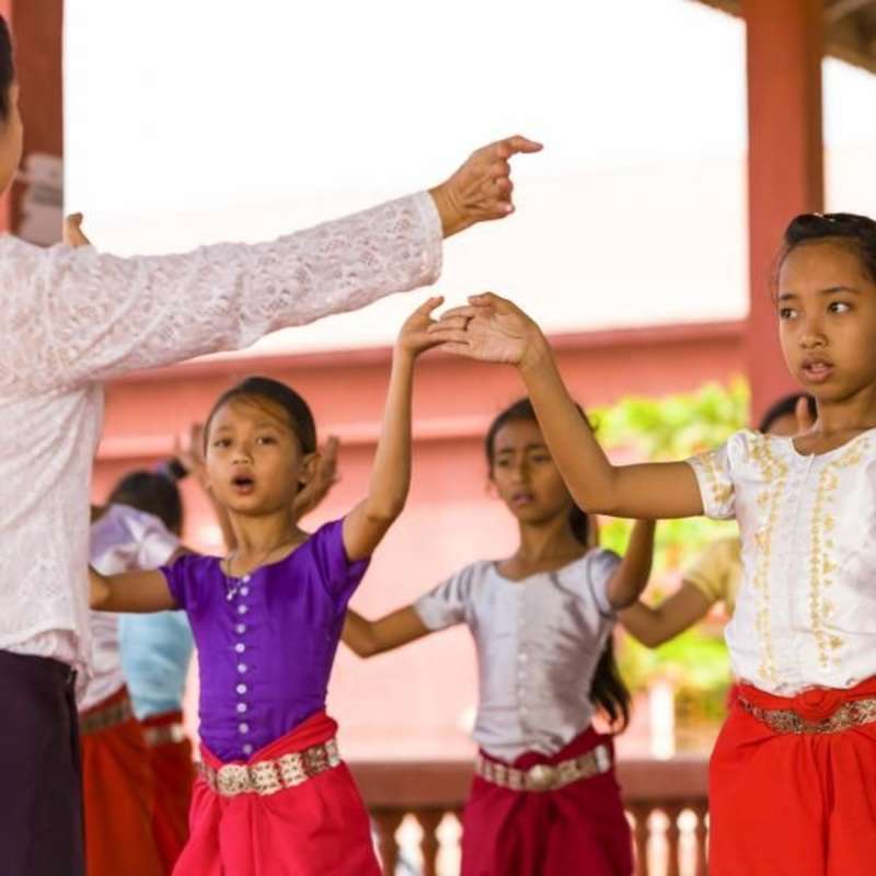 Community school teaching in Cambodia