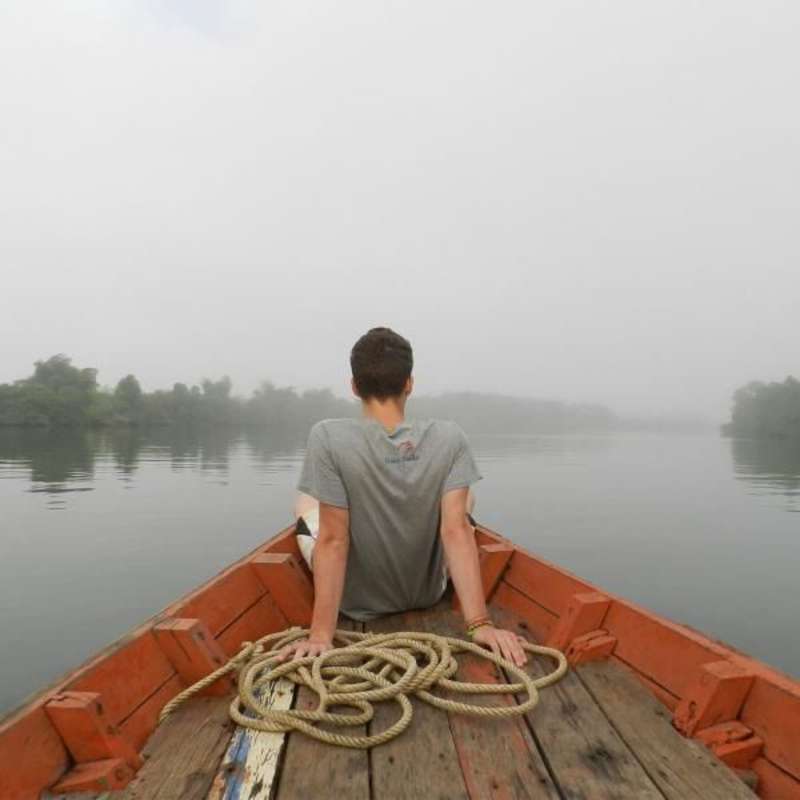 Boat ride meditation in Cambodia