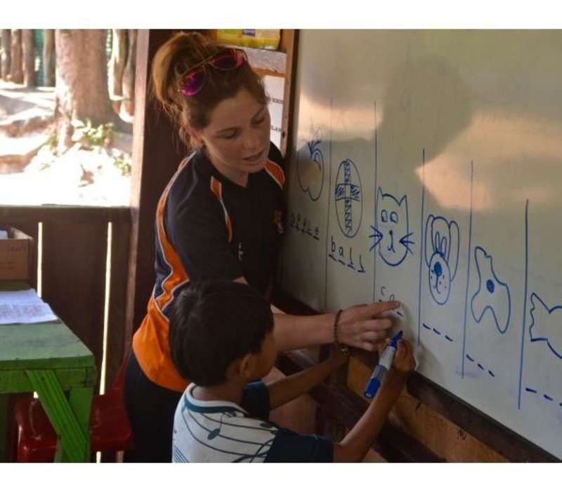 Teaching at a rural school in Cambodia