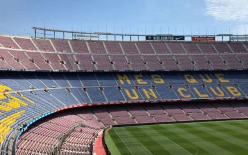 interior view of camp nou stadium in barcelona spain