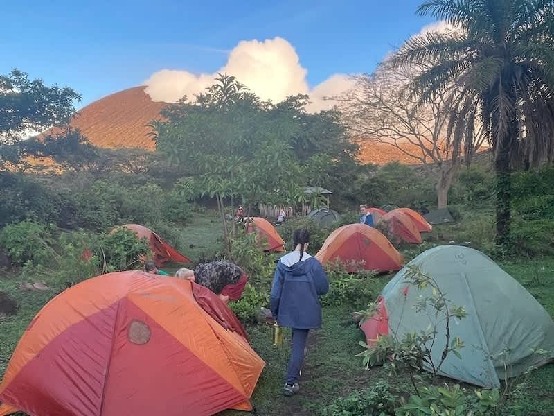 Camping on top of an active volcano
