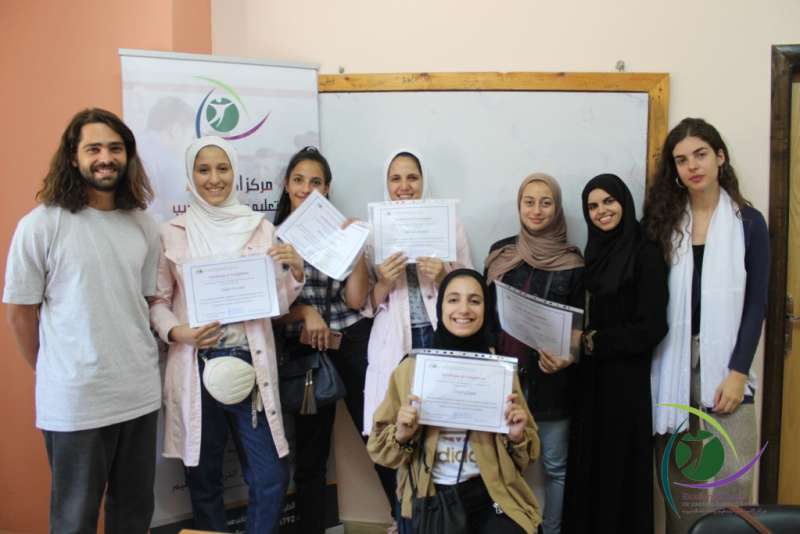 Certificate of completion to our Palestinian students 
