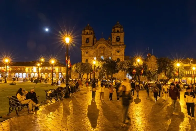 City at night in Peru