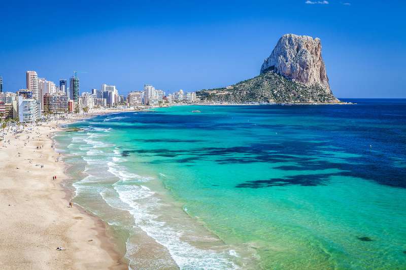 Clear blue beach in Alicante, Spain