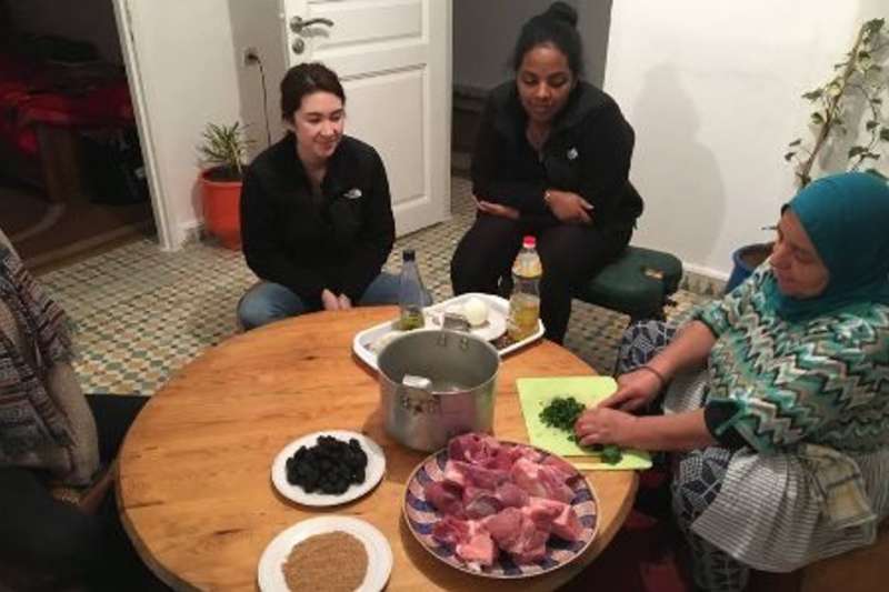 preparing Moroccan food