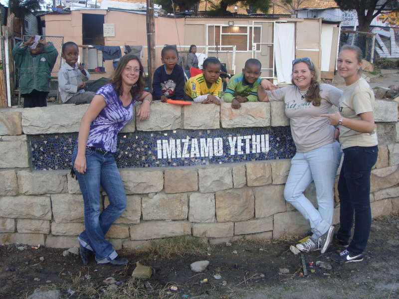 Volunteers with children