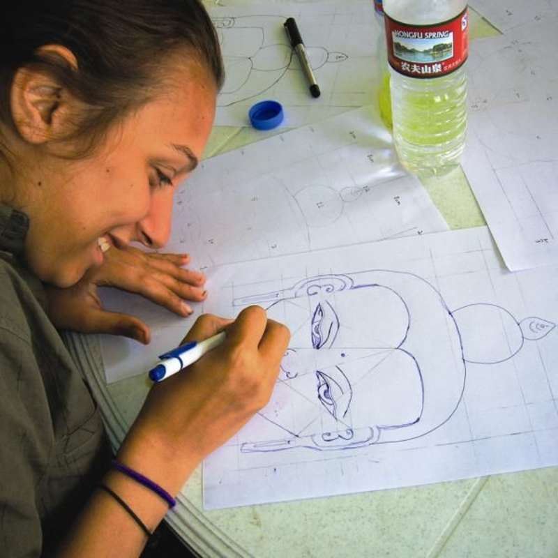 drawing Buddha in Nepal