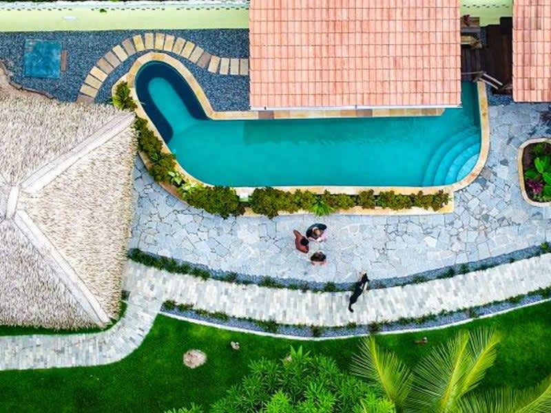 Drone shot of the volunteer house