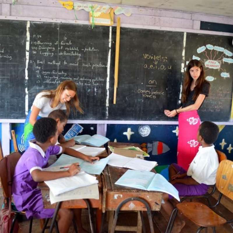 Classroom in Fiji on a teen summer trip