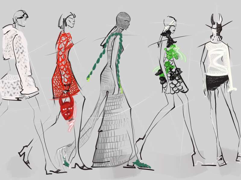 Fashion illustration class, by graduate student Viktoria Pokora