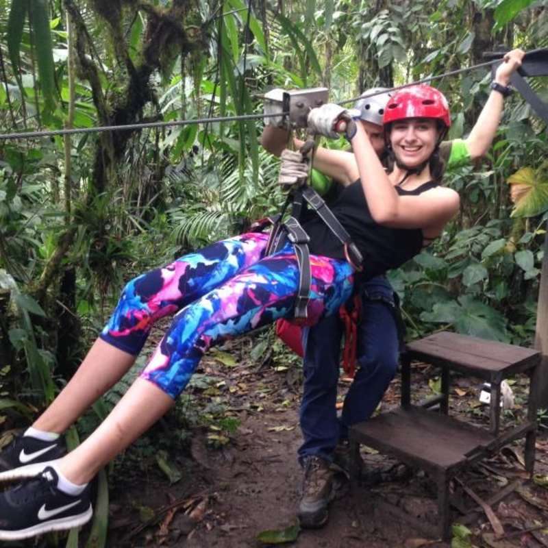 girl zip lining