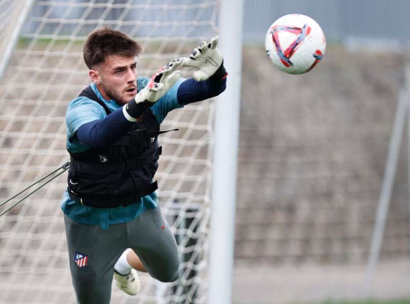 Goalkeeper soccer training session in Madrid Spain