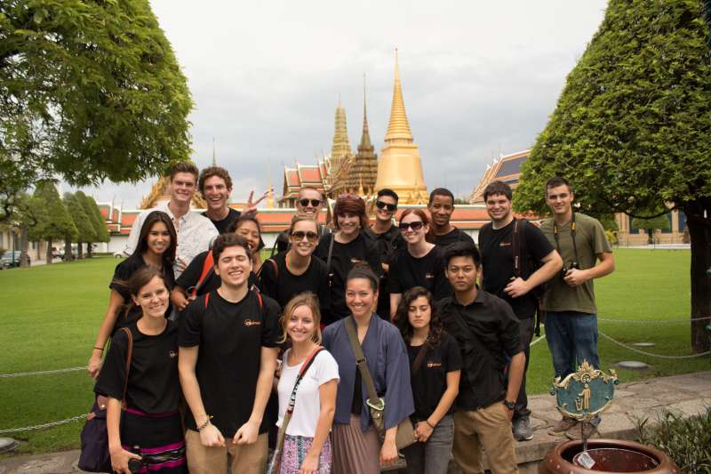 Group of volunteers at a temple
