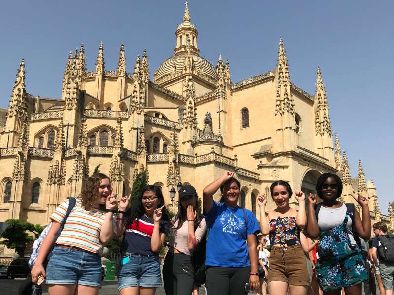 group of AFS students exploring Spain