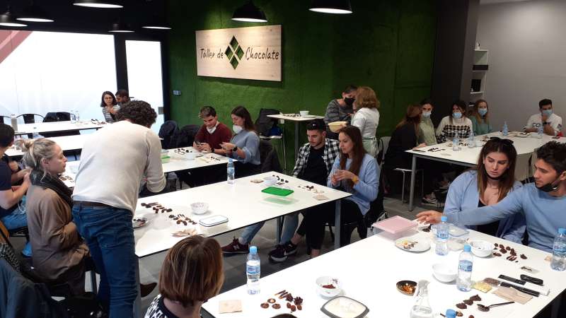 Group of international interns participating in cultural excursion in Barcelona Spain