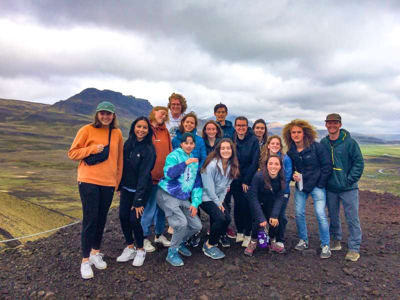 Group photo of students in Iceland