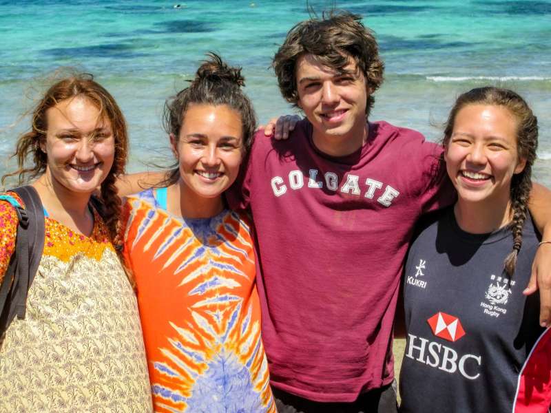Group photo on beach