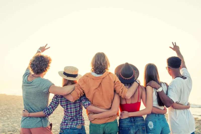 Group picture - hugs at beach