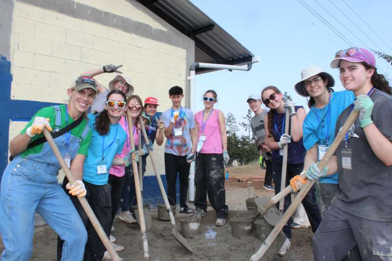 Group working in cement
