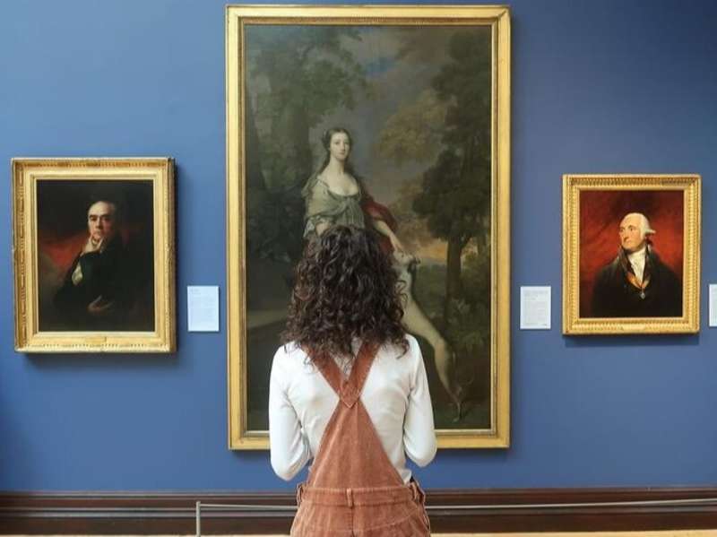 High schooler at art museum in Scotland
