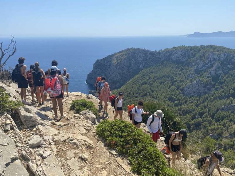 High schoolers hiking in Palma de Mallorca