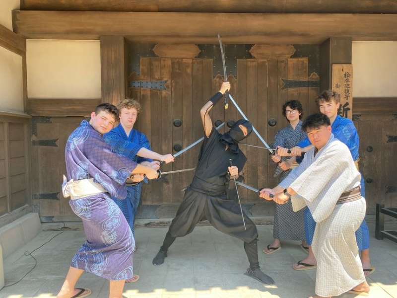 High schoolers on program mock fighting ninja