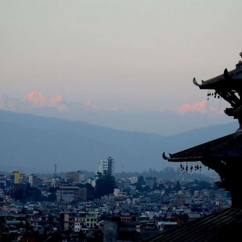 view over a city in Nepal