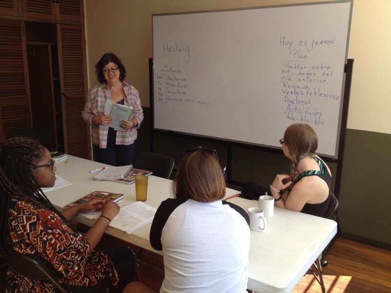 language lessons on white board
