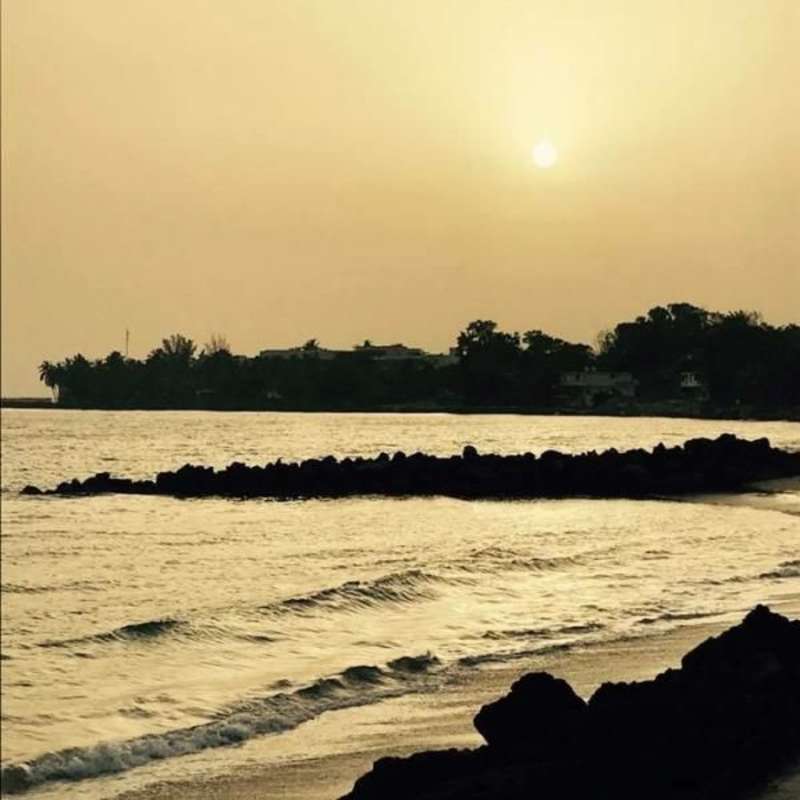 Sunset along the beach