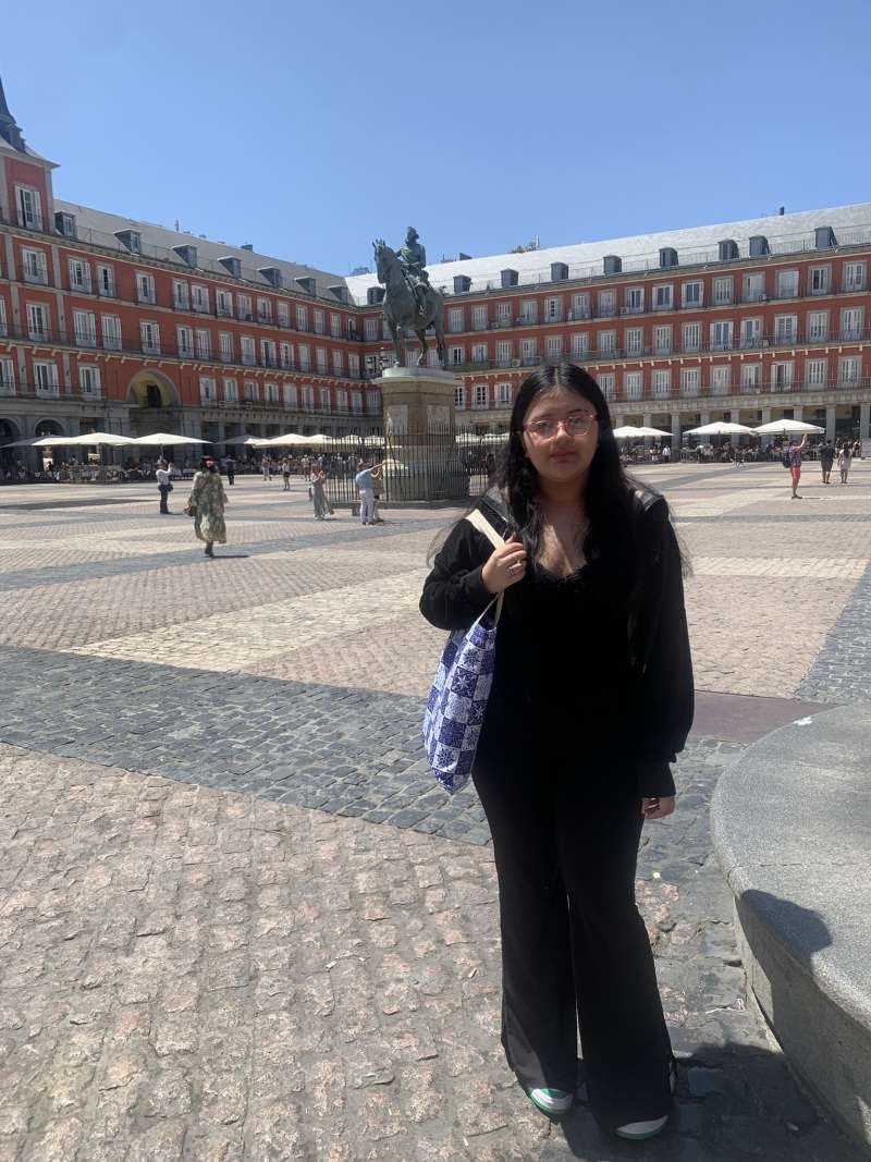 Intern standing in Madrid Captial